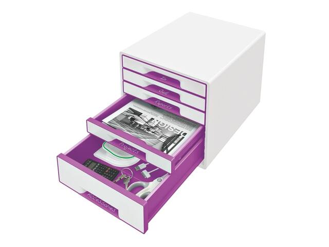 Ladenbox Leitz WOW laden wit/paars