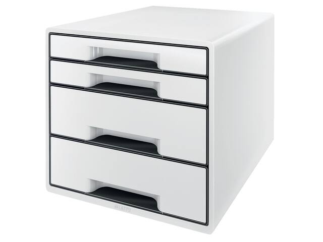 Ladenblok Leitz WOW CUBE A4 maxi 4 laden wit/zwart