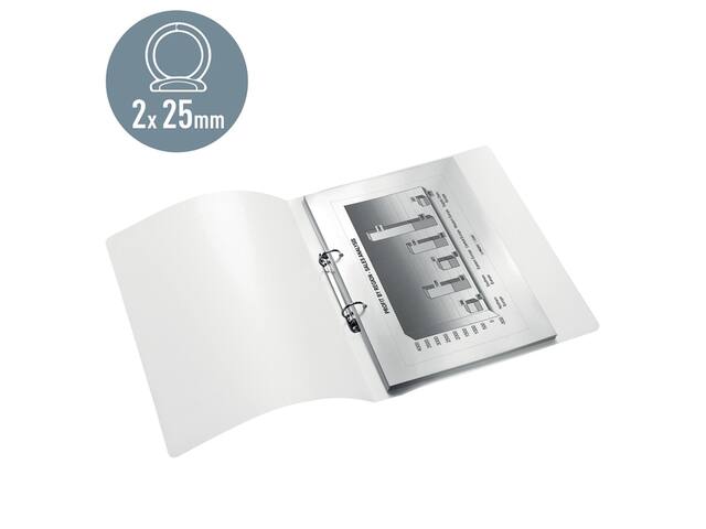 Ringband Leitz WOW A4 2-rings O-mech 32mm PP wit