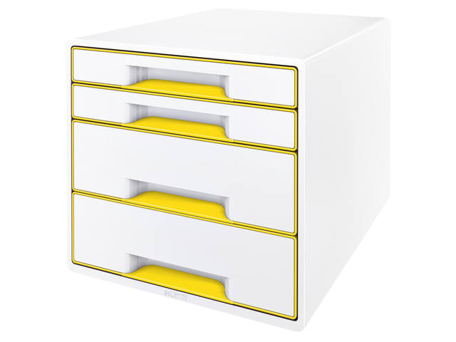 Ladenblok Leitz WOW 4 laden wit/geel