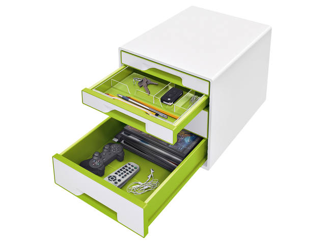 Ladenblok Leitz WOW 4 laden wit/groen