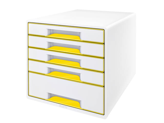 Ladenblok Leitz WOW 5 laden wit/geel