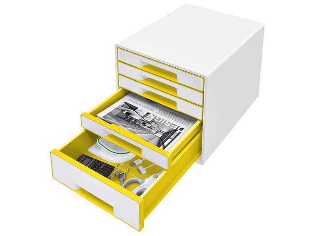 Ladenblok Leitz WOW 5 laden wit/geel