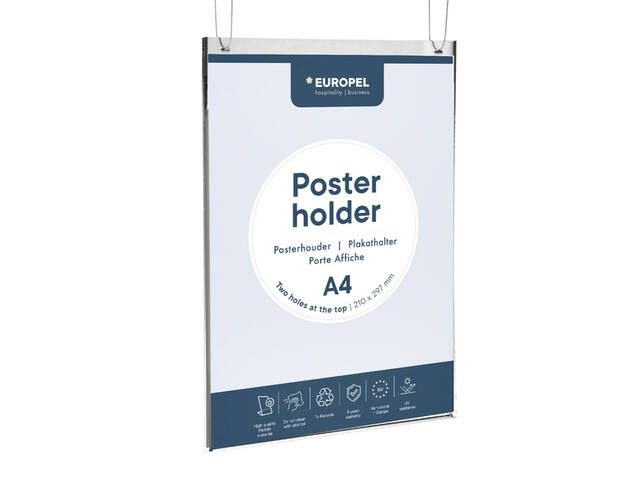Posterhouder Europel A4 staand glashelder