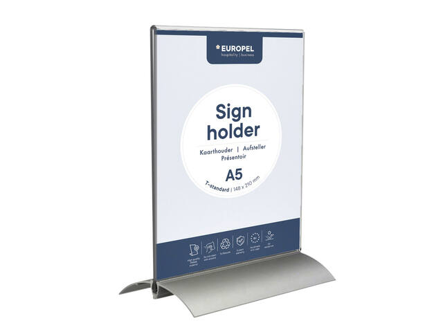 Kaarthouder Europel A5 T-standaard acryl alu