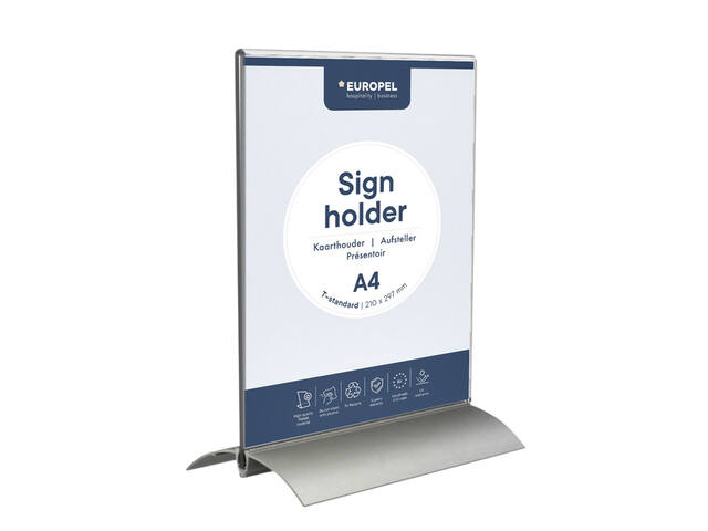 Kaarthouder Europel A4 T-standaard acryl alu