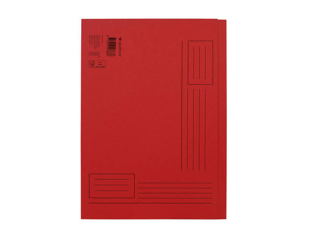 Vouwmap Quantore A4 ongelijke zijde 250gr rood
