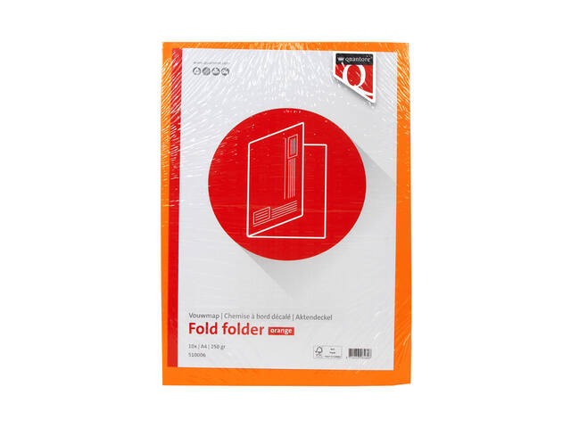 Vouwmap Quantore A4 Ongelijke Zijde 320gr Oranje