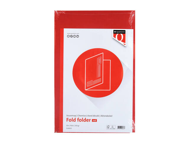 Vouwmap Quantore fo ongelijke zijde 320gr rood