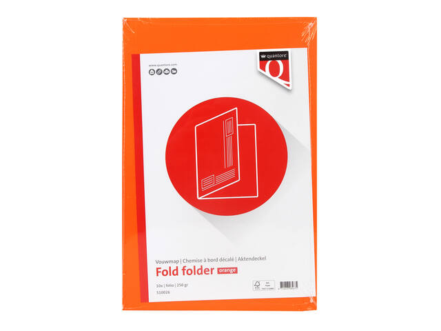 Vouwmap Quantore fo ongelijke zijde 250gr oranje