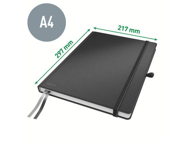 Notitieboek Leitz Complete A4 160blz 100gr lijn zw