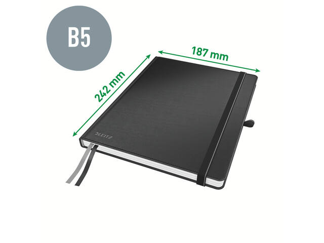 Notitieboek Leitz Complete 187x242 160blz lijn zw