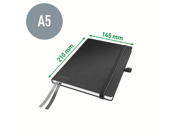 Notitieboek Leitz Complete A5 160blz 100gr lijn zw