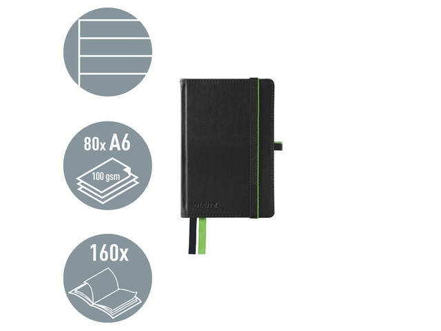 Notitieboek Leitz Complete hardcover A6 lijn zwart