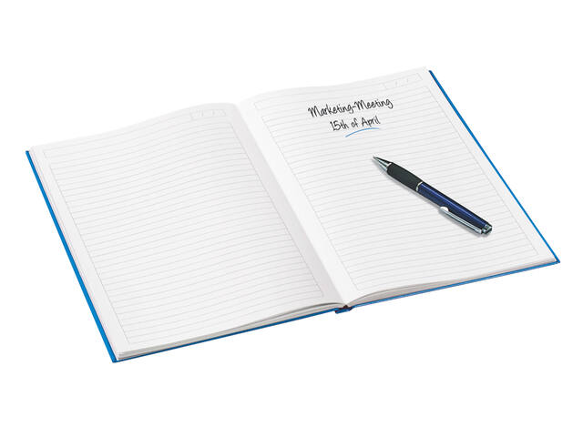 NOTITIEBOEK LEITZ WOW A4 LIJN 80V BLAUW