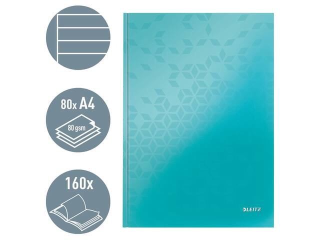 NOTITIEBOEK LEITZ WOW A4 IJSBLAUW
