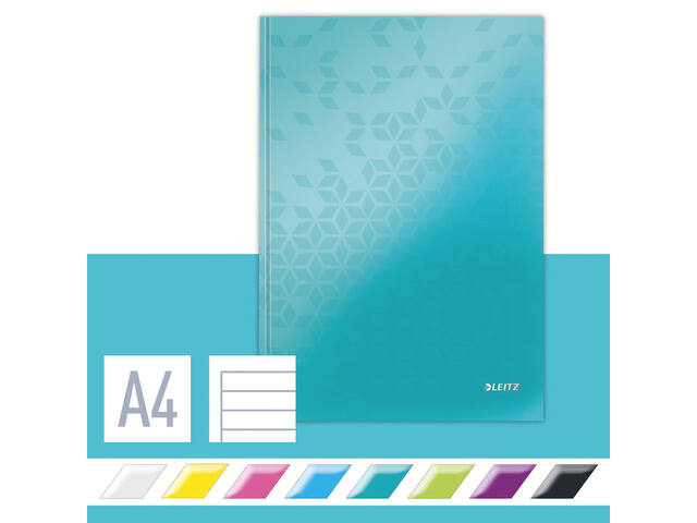 NOTITIEBOEK LEITZ WOW A4 IJSBLAUW