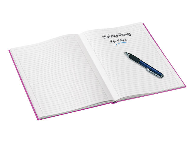 Notitieboek Leitz WOW A5 160blz 90gr lijn roze