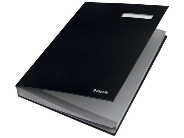 Vloeiboek Esselte karton 20tabs zwart