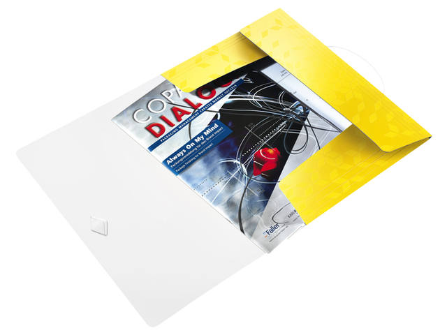 Elastomap Leitz WOW A4 3 klep PP geel