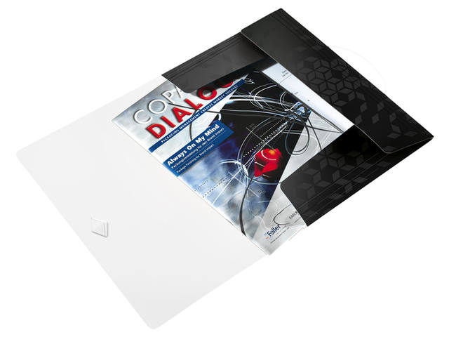 Elastomap Leitz WOW A4 3 klep PP zwart