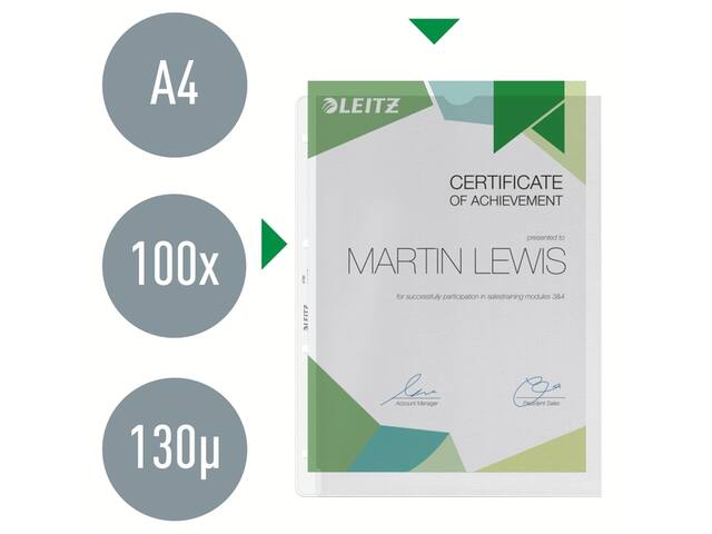 Showtas Leitz Premium uitsnede PP A4 transparant