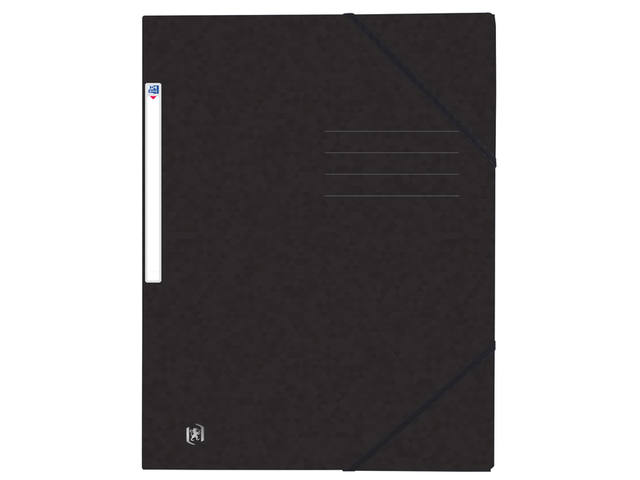 Elastomap Oxford Top File A4 3 kleppen 390gr zwart