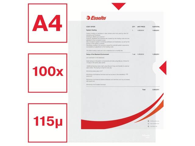 L-map Esselte standaard copy safe PP A4 tr