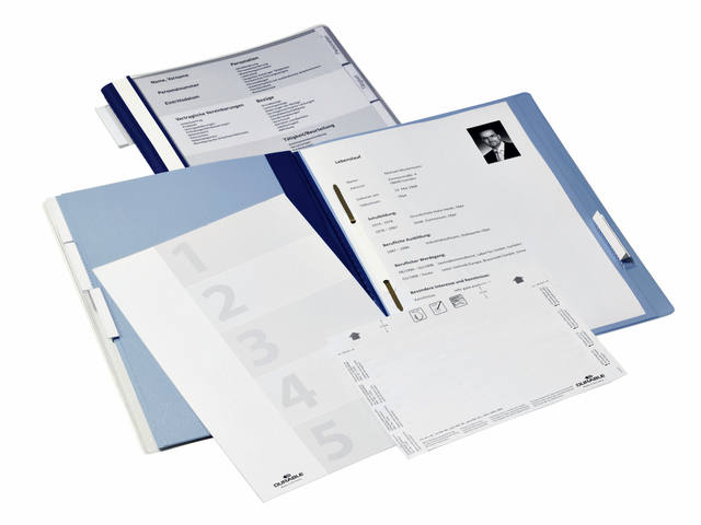 Personeelsmap Durable 5 vakken hangrail blauw