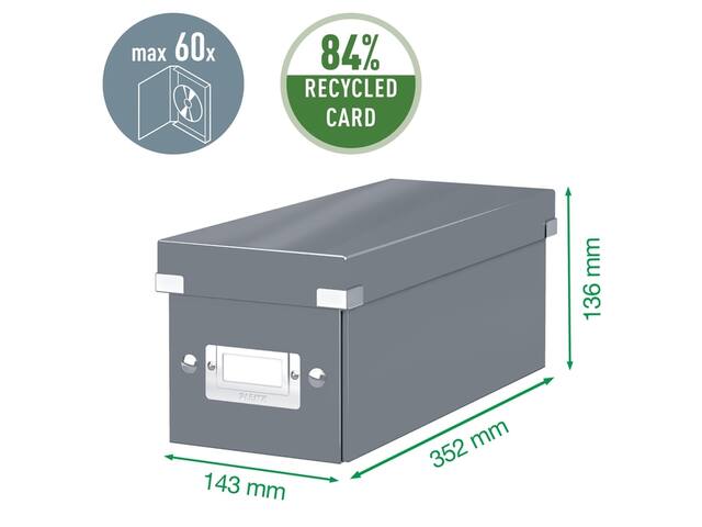 CD-BOX LEITZ CLICK STORE 143X136X352MM WIT