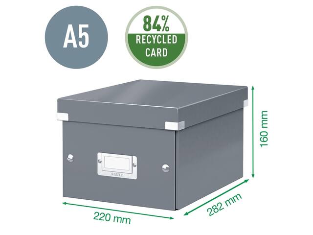 Opbergbox Leitz WOW Click Store 200x148x250mm zw