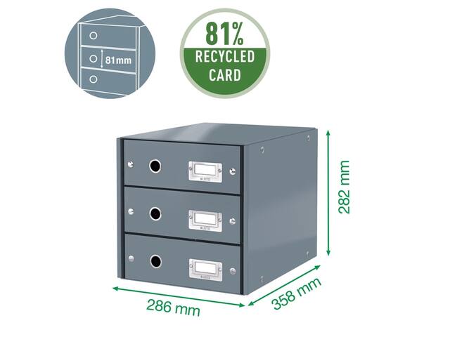 Ladenkast Leitz WOW Click Store 3 laden wit