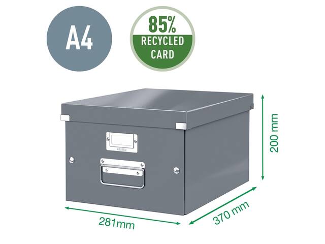Opbergdoos Leitz WOW Click Store middel zwart