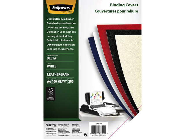 Voorblad Fellowes A4 lederlook wit