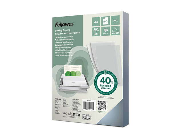 Voorblad Fellowes A4 PVC 200micron transparant