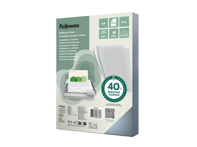 Voorblad Fellowes A4 PVC 150micron transparant