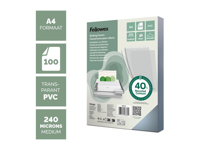 Voorblad Fellowes A4 PVC 240micron transparant