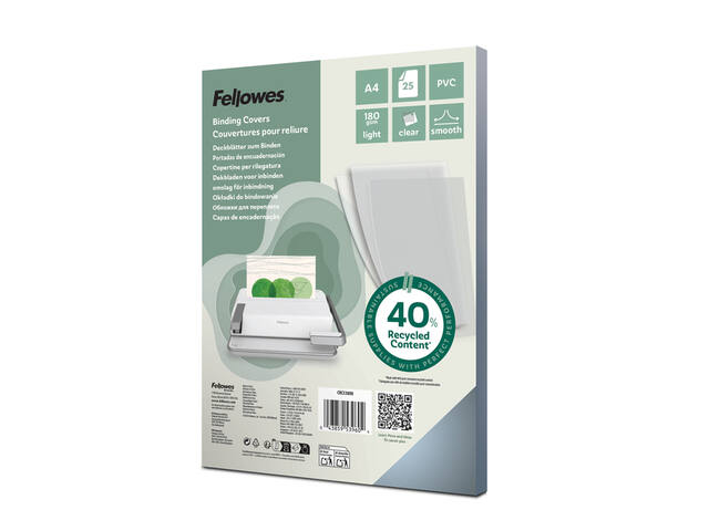 Voorblad Fellowes A4 PVC 180micron transparant