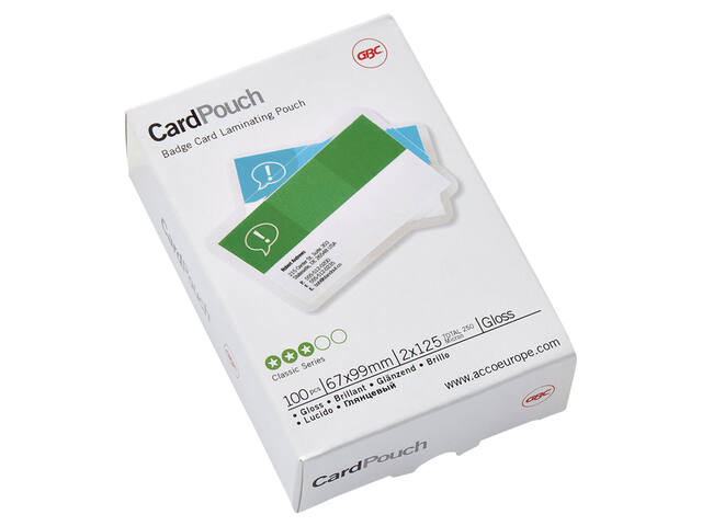 Lamineerhoes GBC badge card 67x99mm 2x125micron