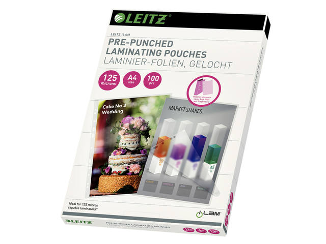 Lamineerhoes Leitz A4 perforatieband 2x125mic EVA