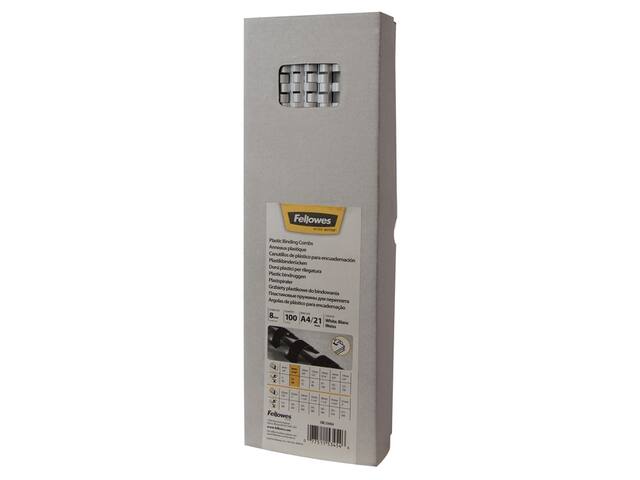Bindrug Fellowes 8mm 21rings A4 wit