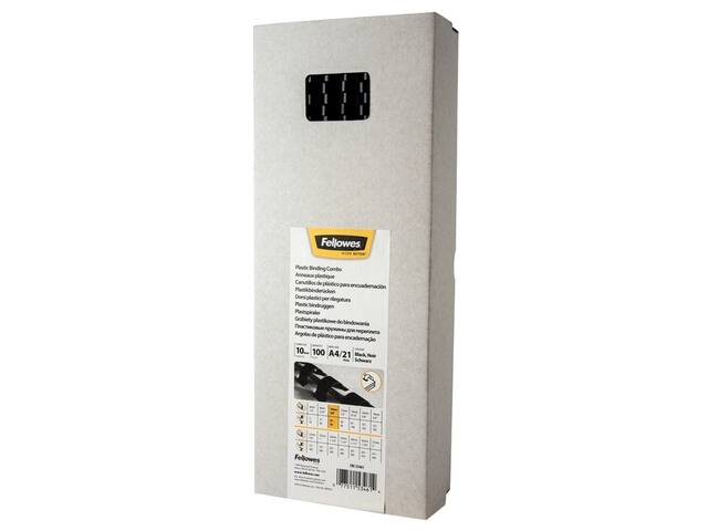 Bindrug Fellowes 10mm 21rings A4 zwart