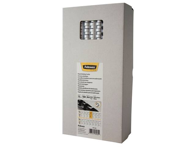 Bindrug Fellowes 12mm 21rings A4 wit