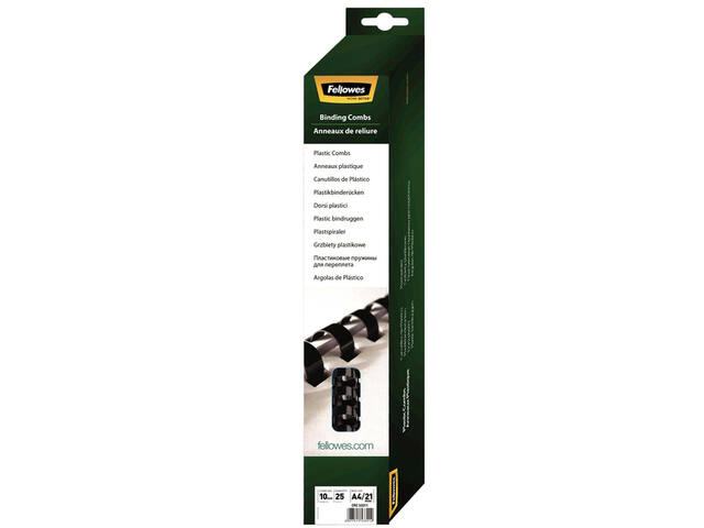 Bindrug Fellowes 10mm 21rings A4 zwart