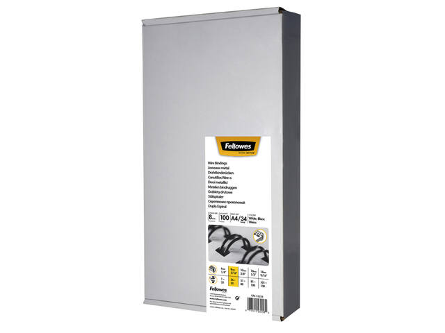 Draadrug Fellowes 8mm 34rings A4 wit