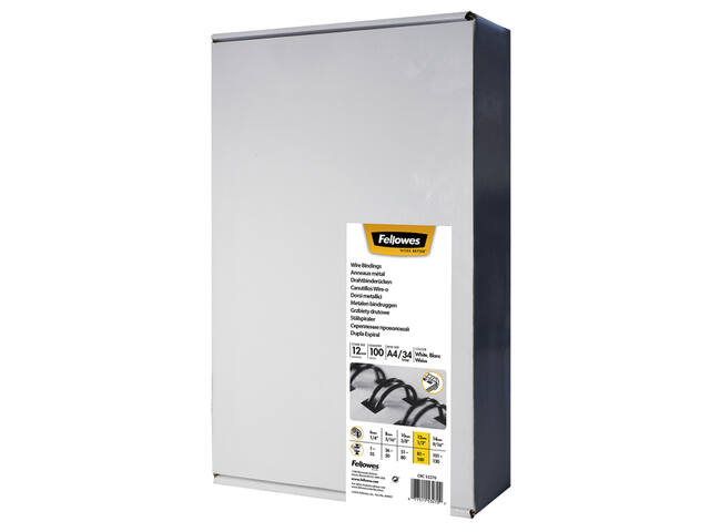 Draadrug Fellowes 12mm 34rings A4 wit