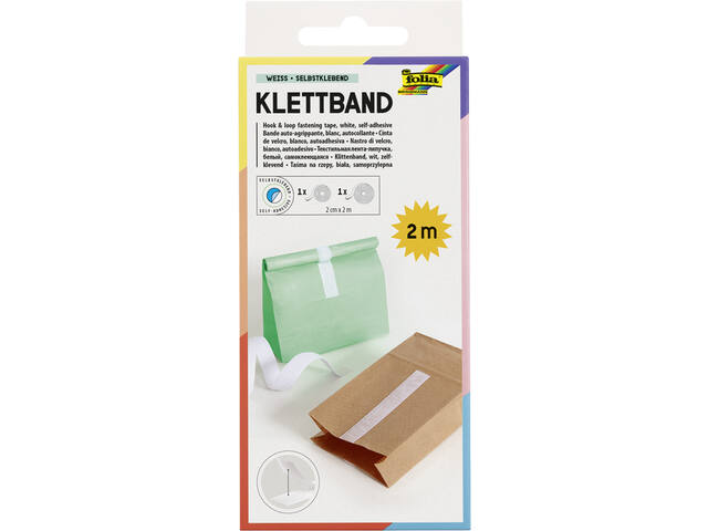 Klittenband Folia 20mmx2m wit