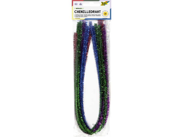 Chenilledraad Folia 50cm 8mm 10 stuks metalic ass