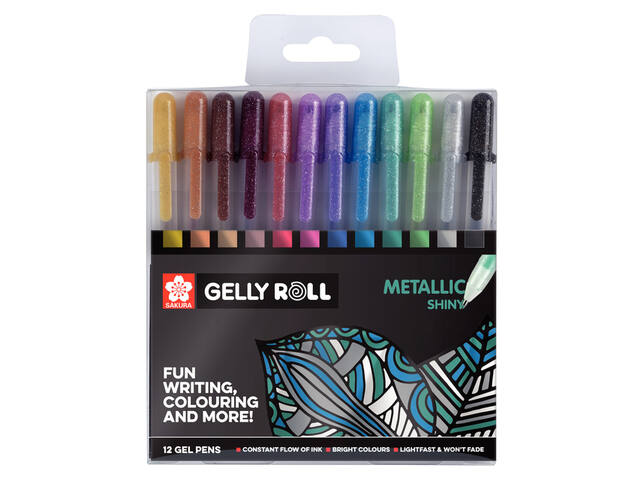 Gelschrijver Sakura Gelly Roll Metallic 12 kleuren