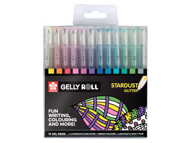 Gelschrijver Sakura Gelly Roll Stardust 12 kleuren